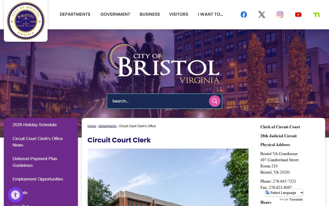 Bristol Circuit Court Clerk criminal history
