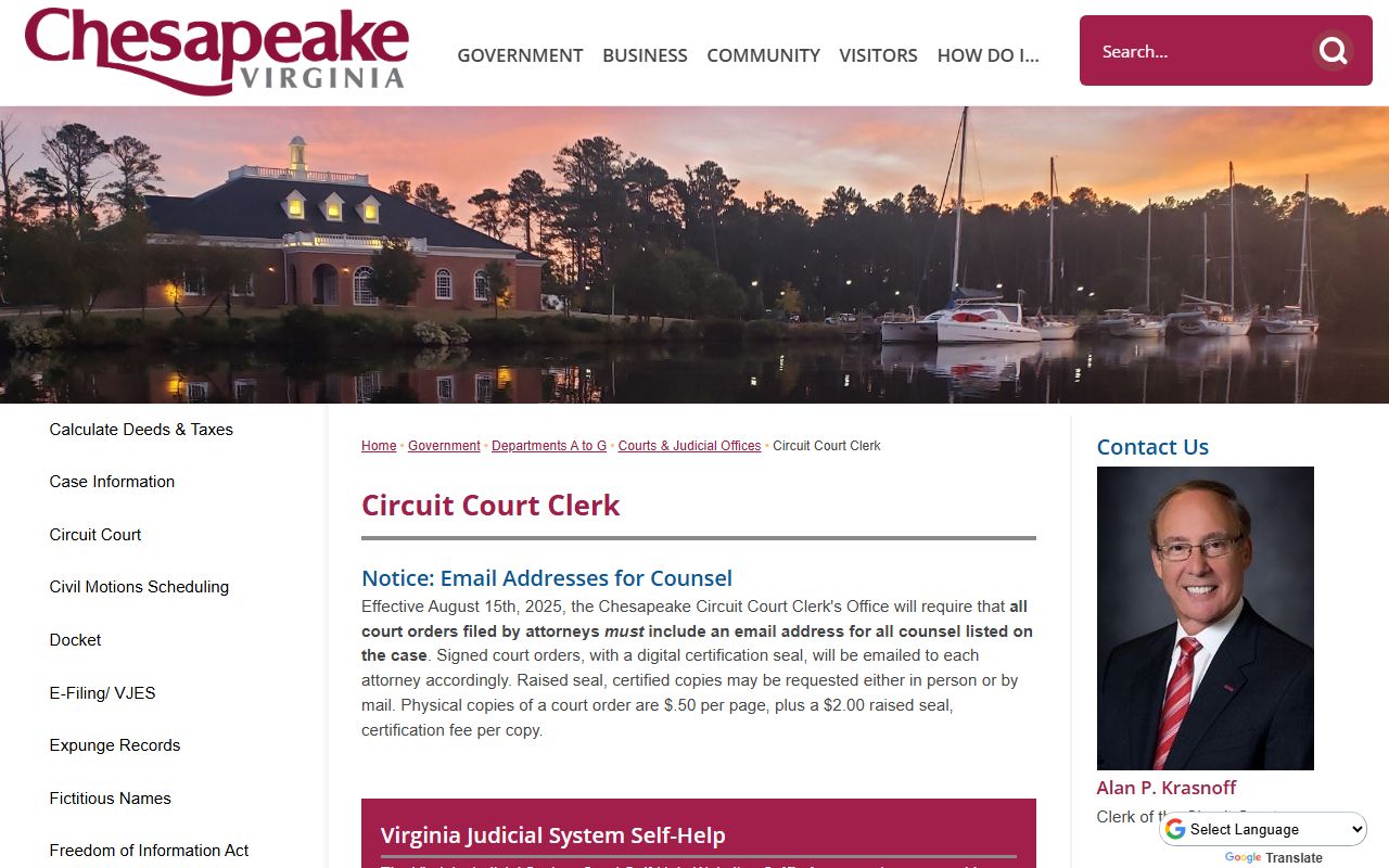 Chesapeake Circuit Court Clerk criminal history