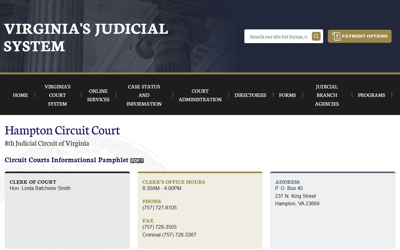 Hampton Circuit Court criminal history records