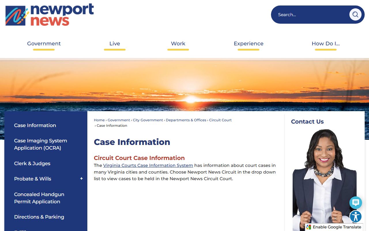 Newport News case information search criminal history