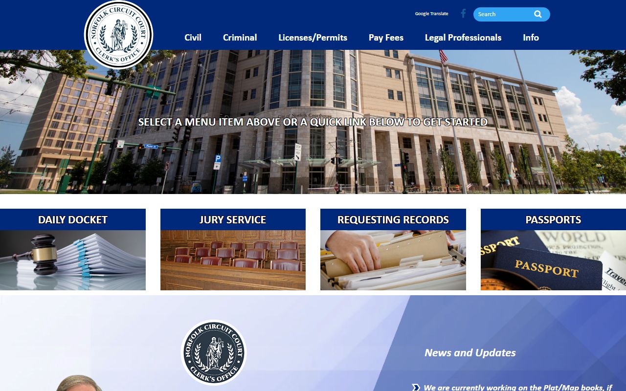 Norfolk Circuit Court website criminal records access