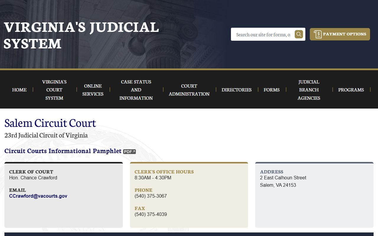 Salem Circuit Court criminal history records