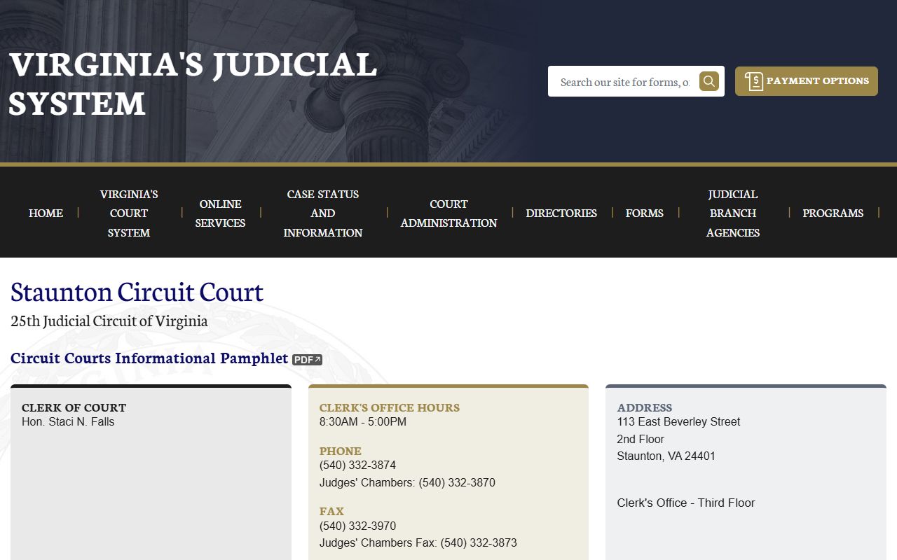 Staunton Circuit Court criminal history records