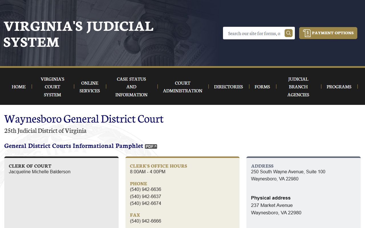 Waynesboro General District Court criminal records