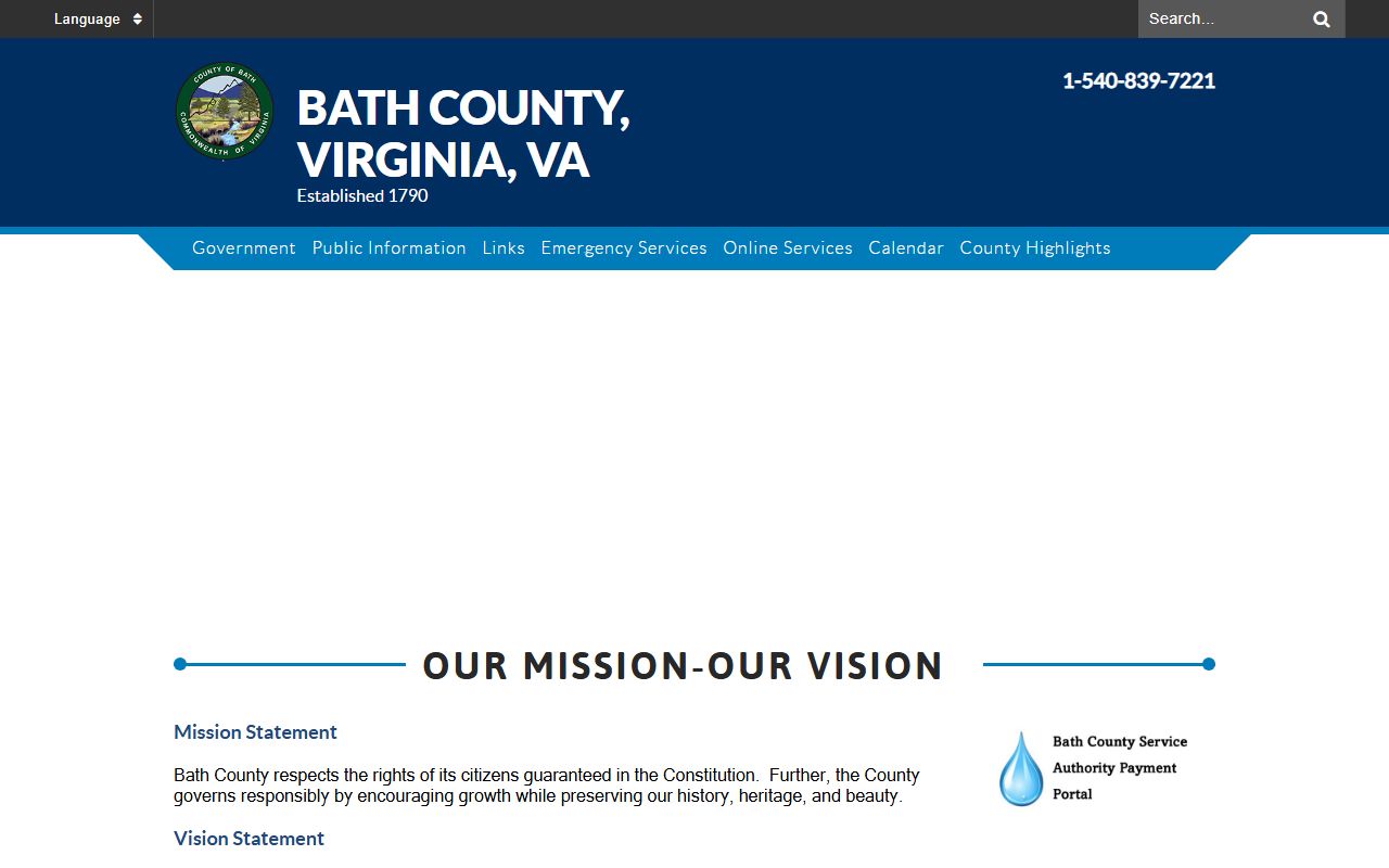 Bath County government website for criminal records