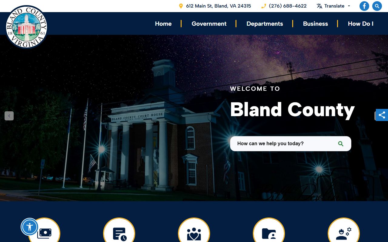 Bland County government website criminal records resources