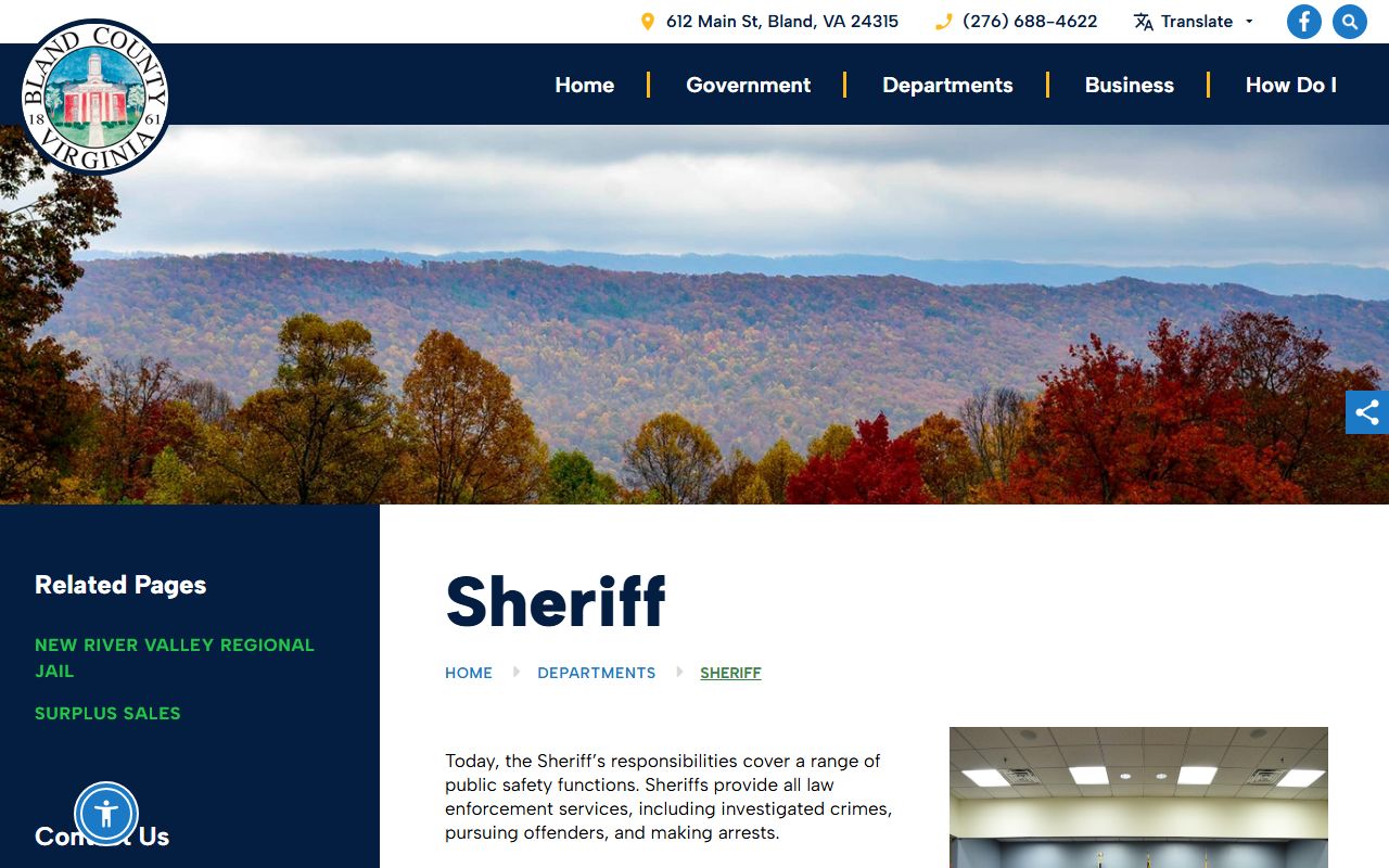 Bland County Sheriff's Office criminal records