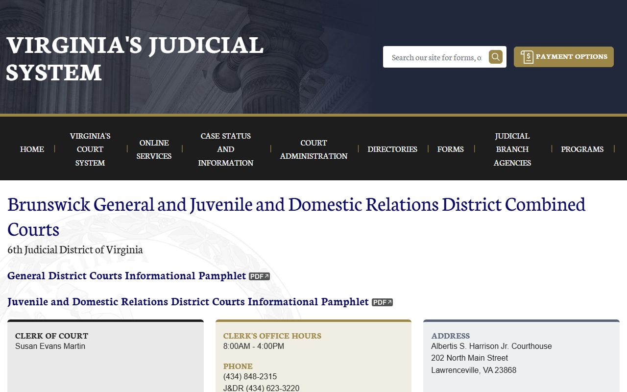 Brunswick County Combined Courts criminal records