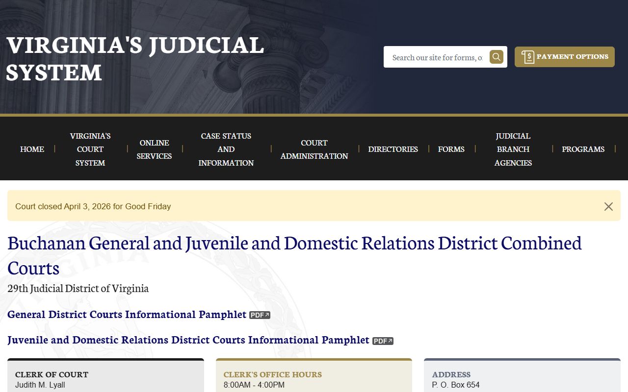 Buchanan County Combined Courts criminal records