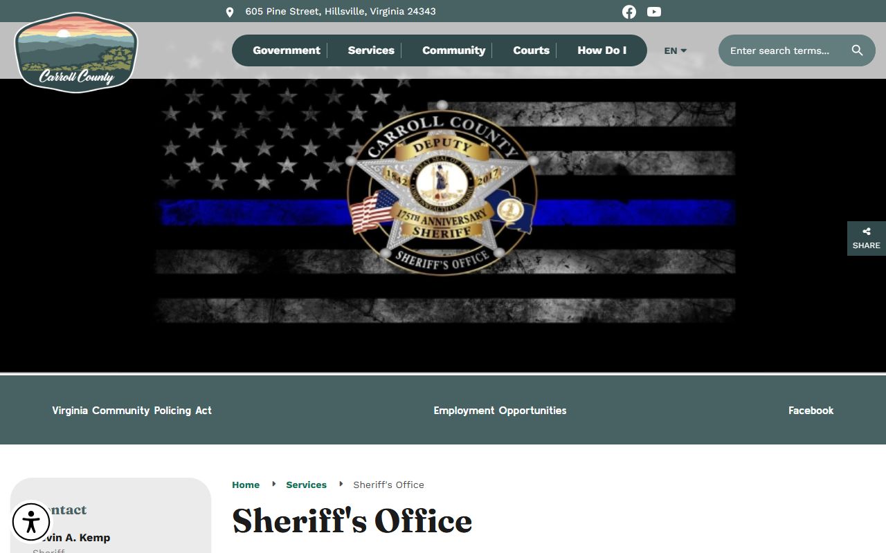 Carroll County Sheriff's Office criminal history records