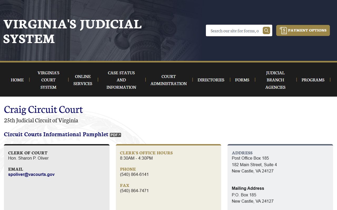 Craig County Circuit Court criminal history records
