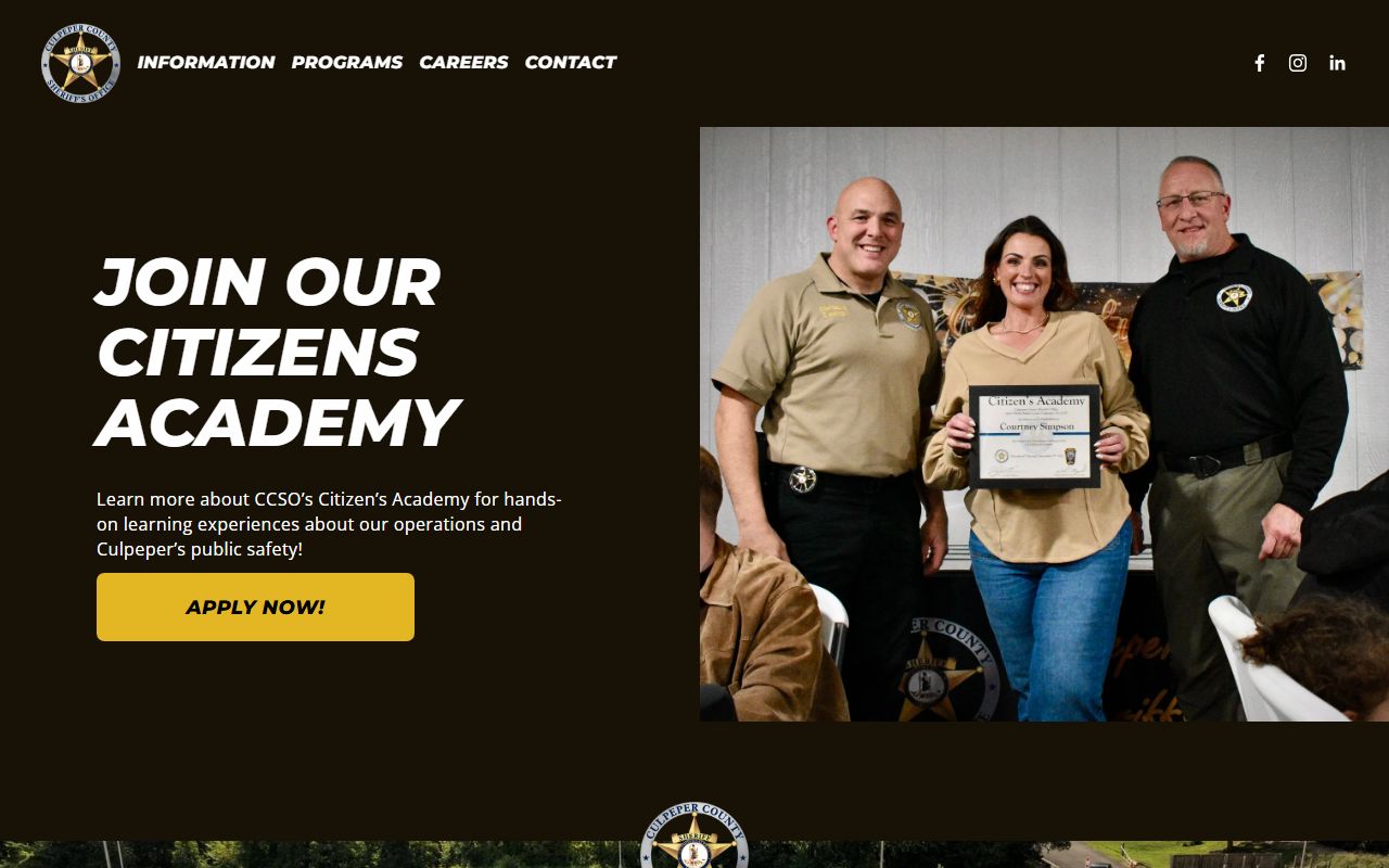 Culpeper County Sheriff's Office criminal records and arrest data