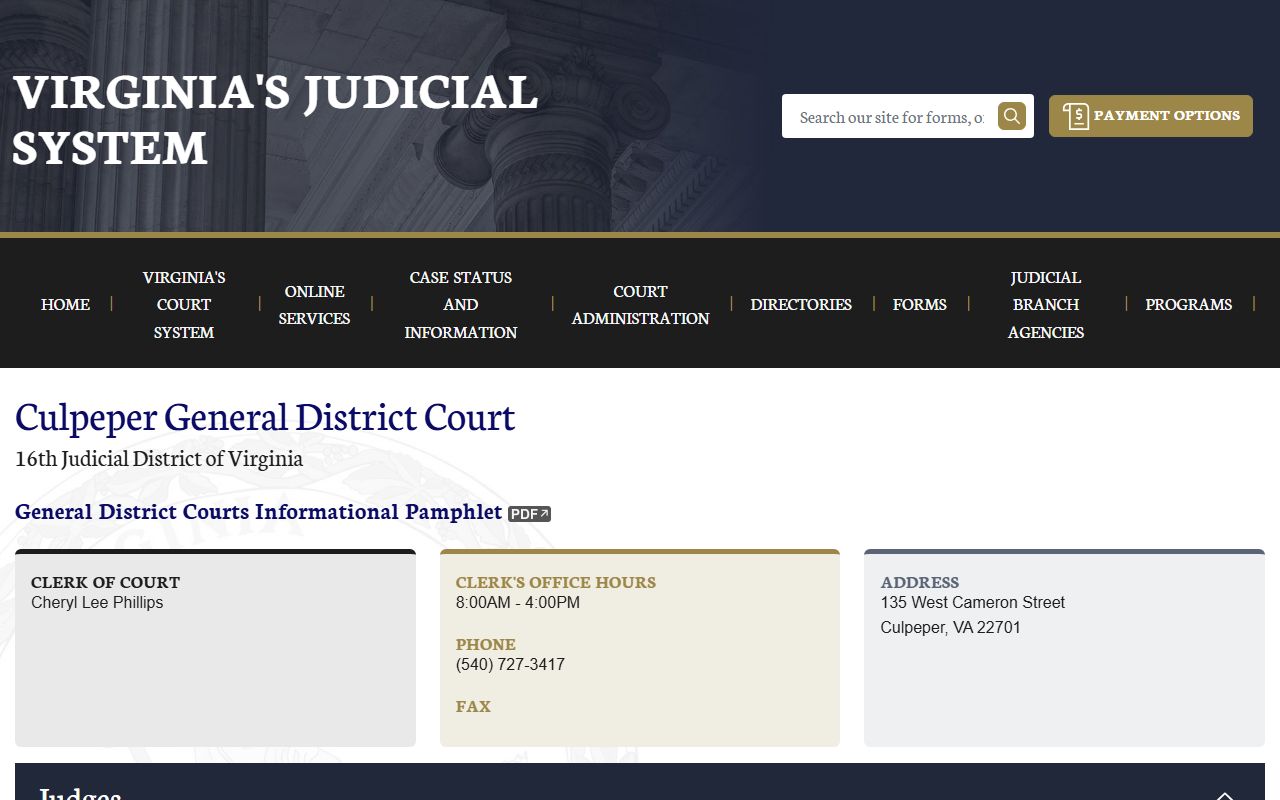 Culpeper County General District Court criminal records