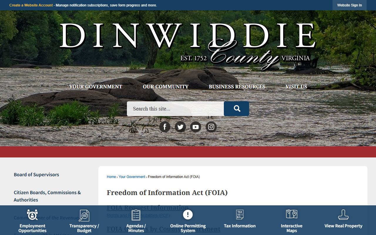 Dinwiddie County FOIA criminal records request