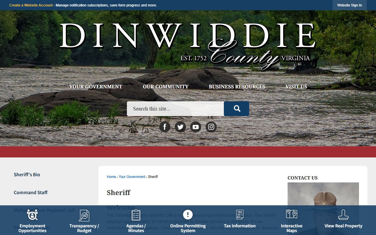 Dinwiddie County Sheriff criminal records