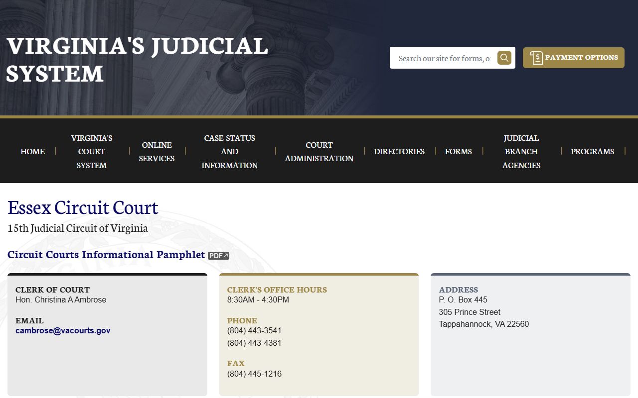 Essex County Circuit Court criminal history records
