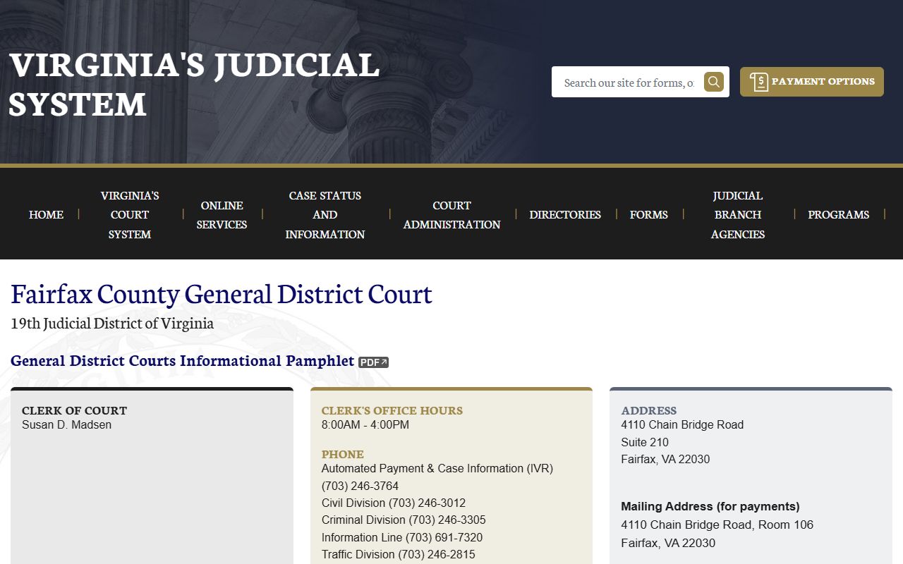 Fairfax County General District Court criminal cases