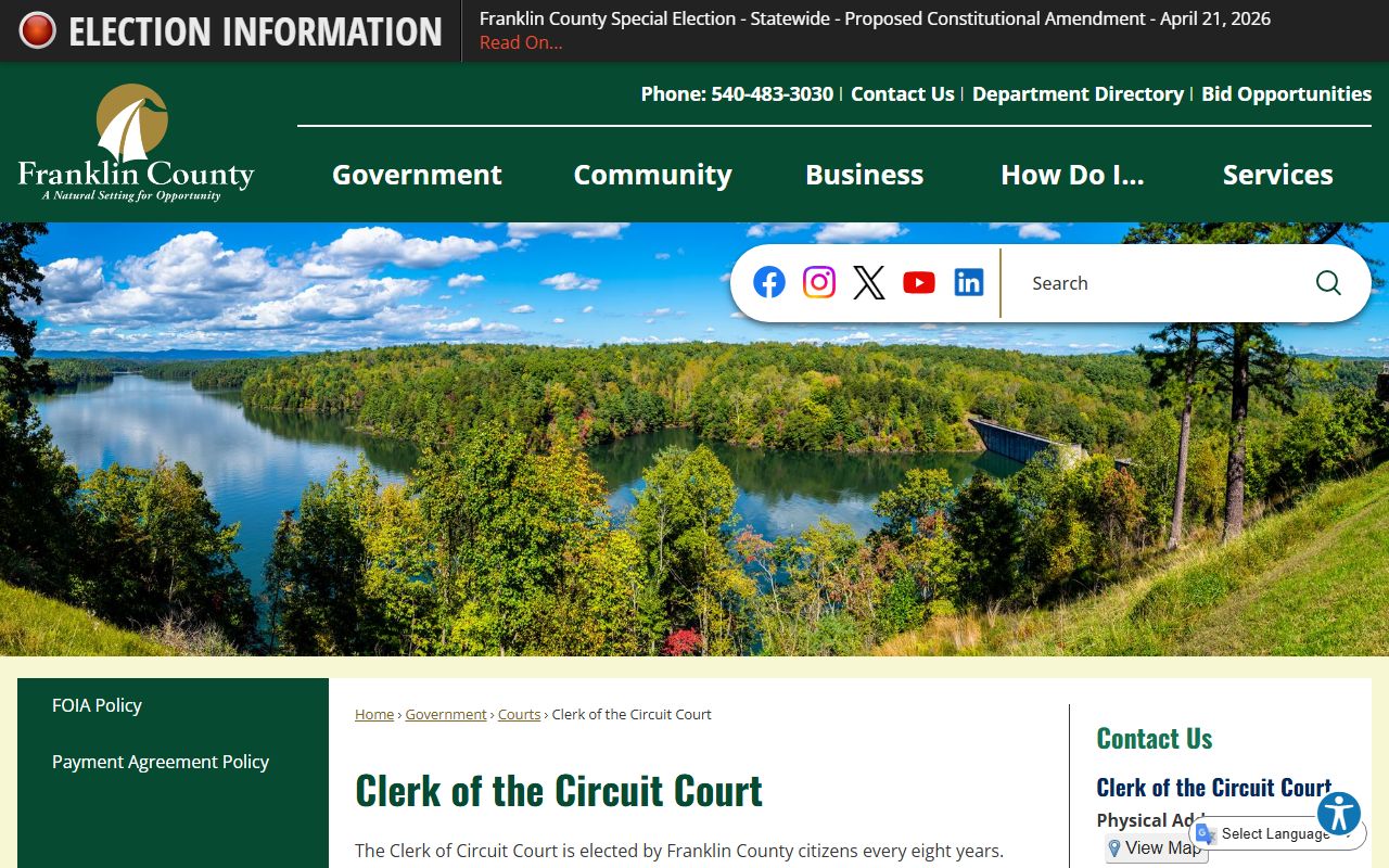 Franklin County Circuit Court Clerk criminal records