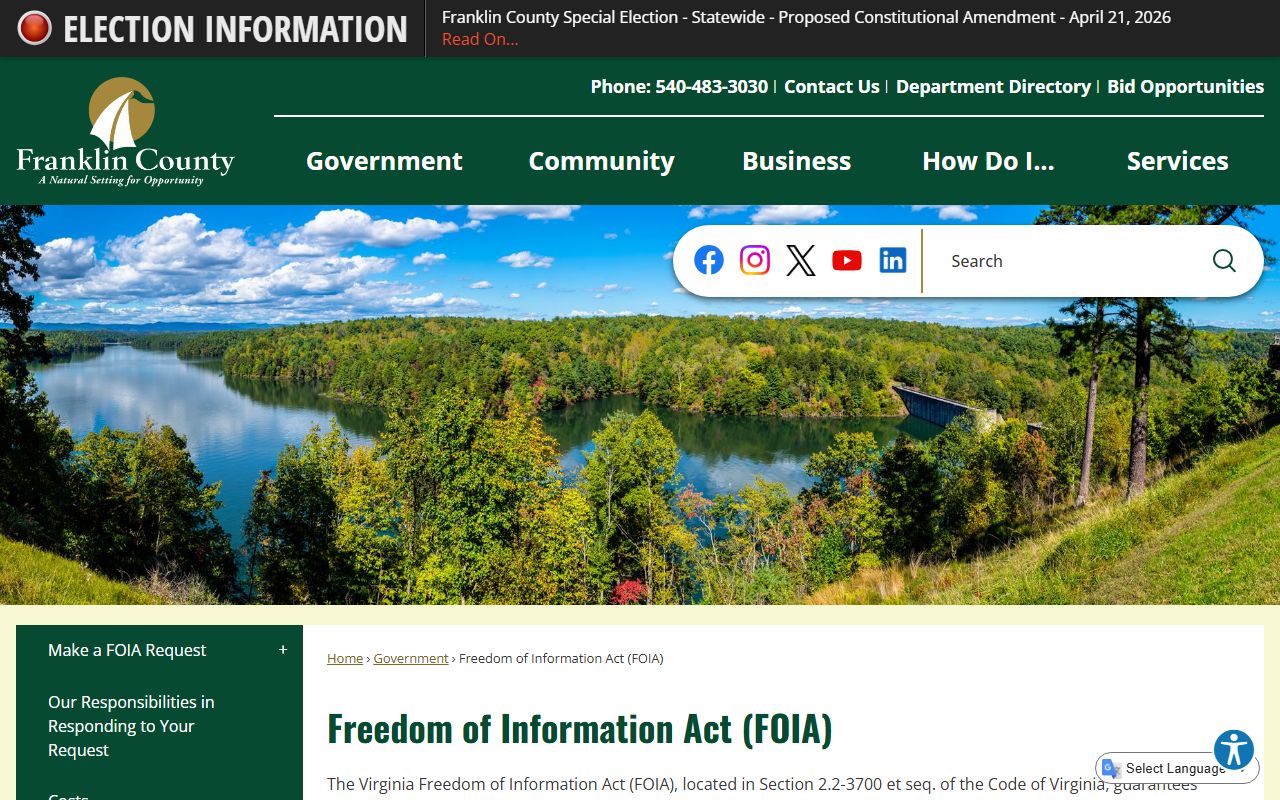 Franklin County FOIA criminal records access