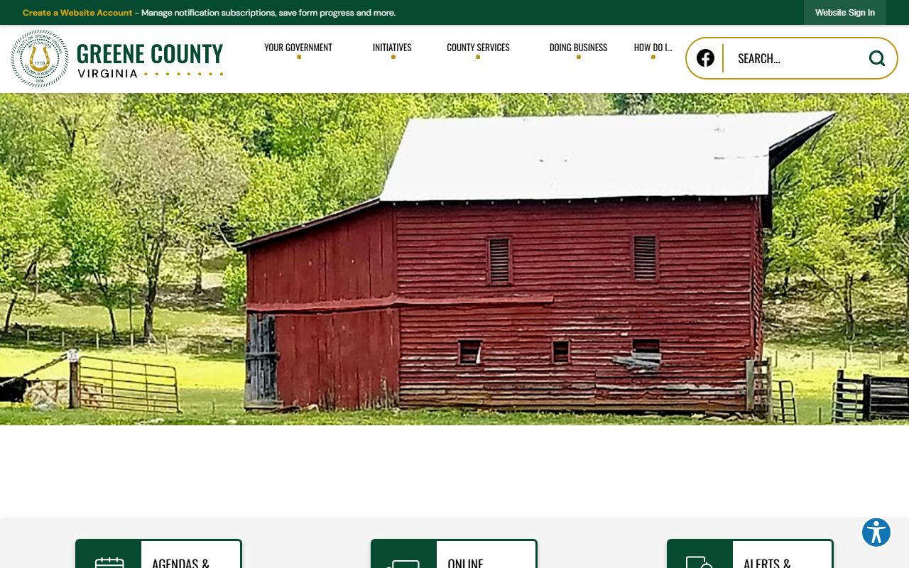 Greene County government website for criminal history access