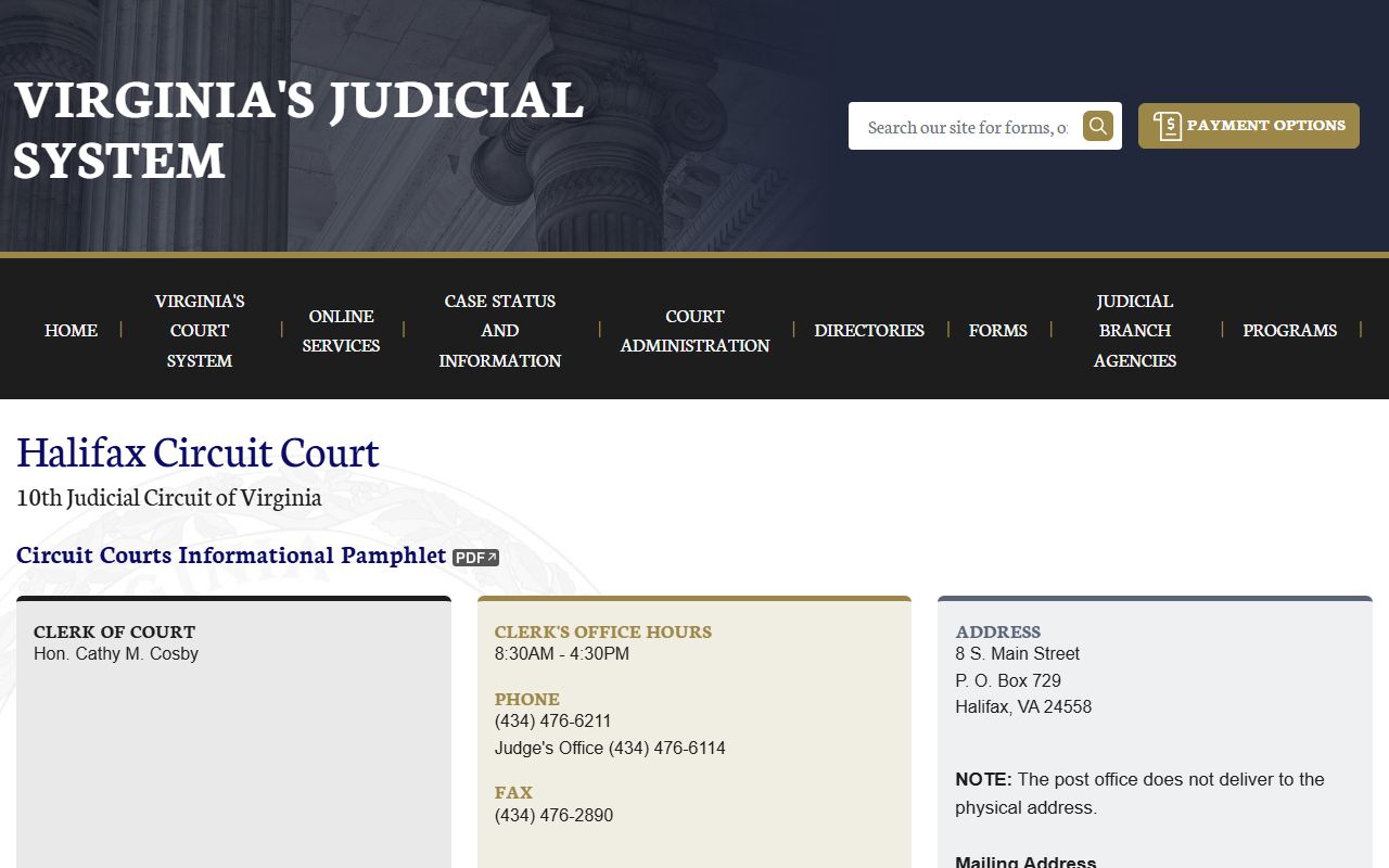 Halifax County Circuit Court criminal history records