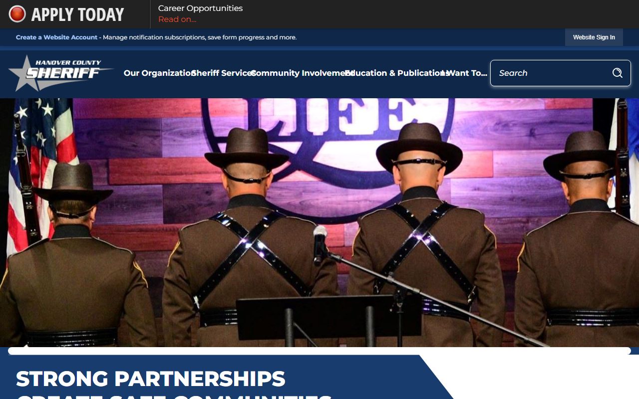 Hanover County Sheriff's Office criminal history records