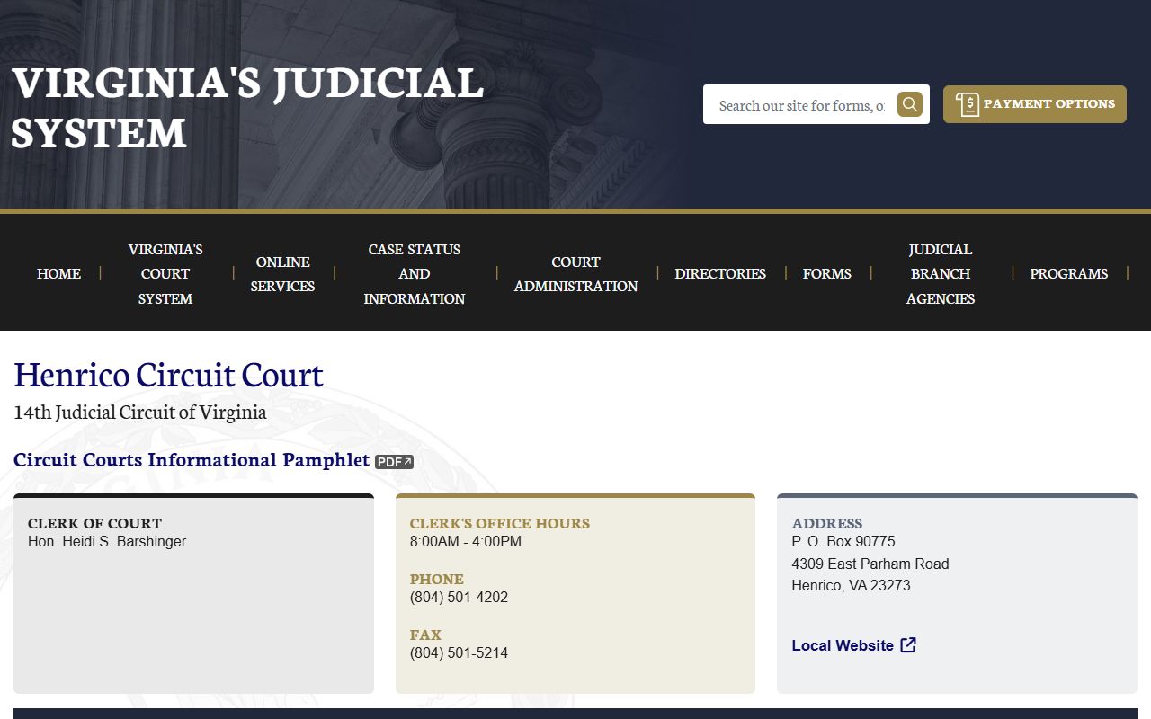 Henrico County Circuit Court criminal history records