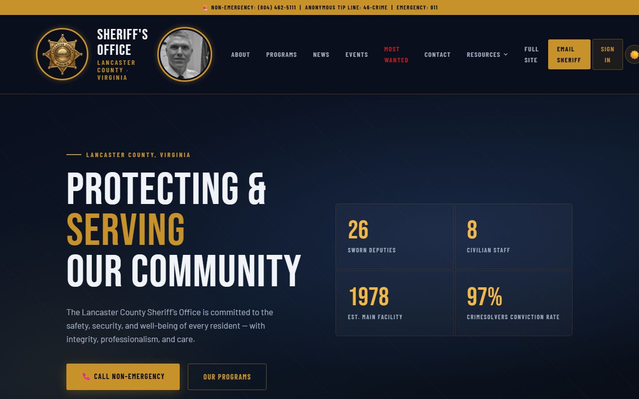 Lancaster County Sheriff's Office - criminal history resources