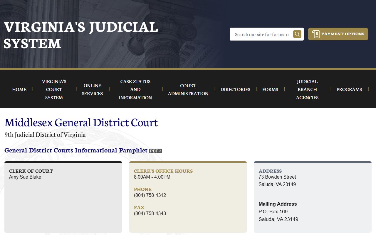 Middlesex County General District Court criminal records