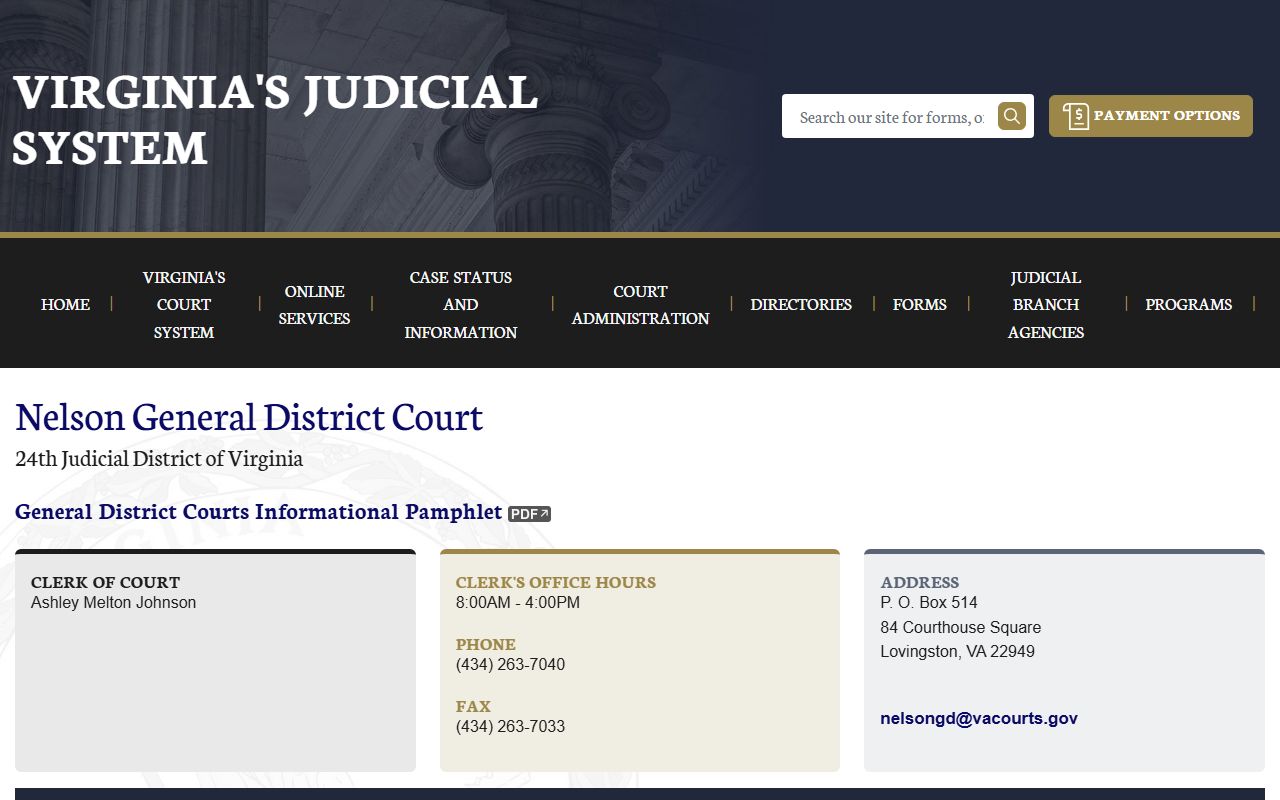 Nelson County General District Court criminal records