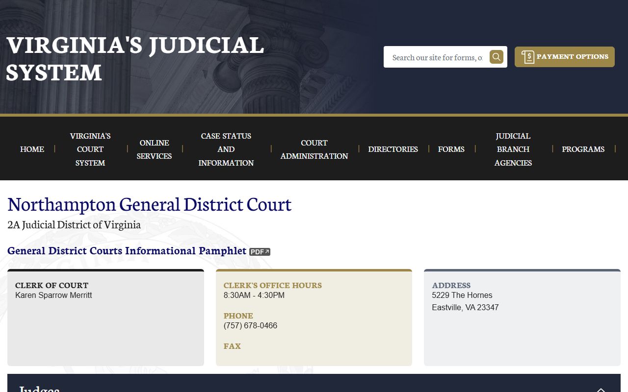 Northampton County General District Court criminal records