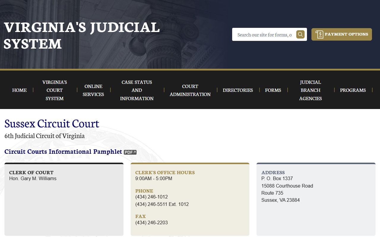 Sussex County Circuit Court criminal history records