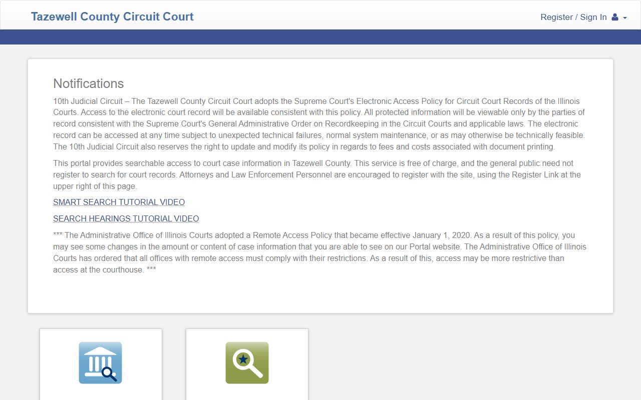 Tazewell County Court Portal for criminal record searches