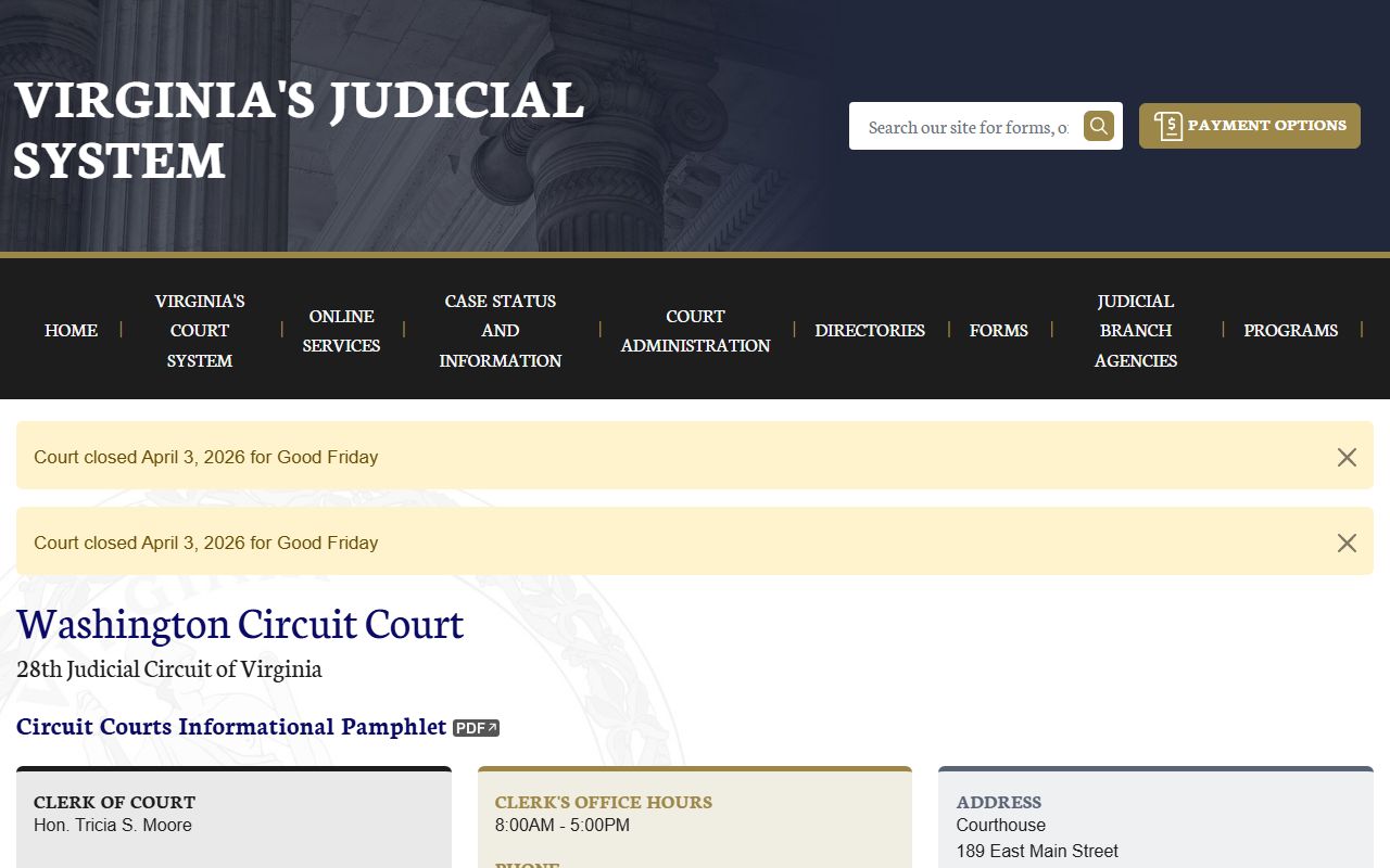 Washington County Circuit Court criminal history records